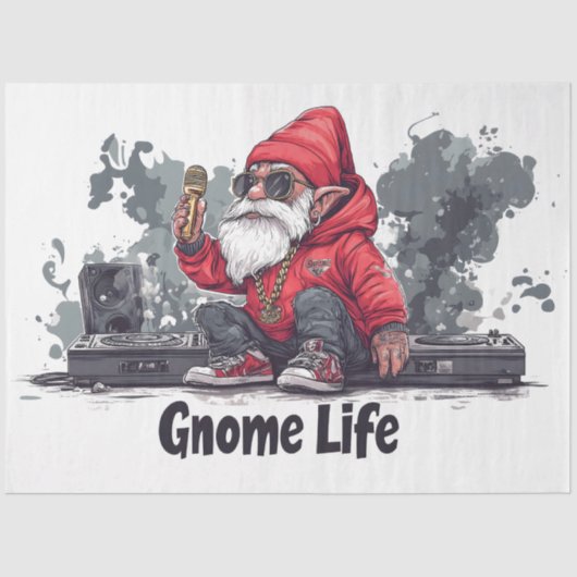 Hip Hop Gnome Illustratie - Gnome Life Tissuepapier (Voorkant)