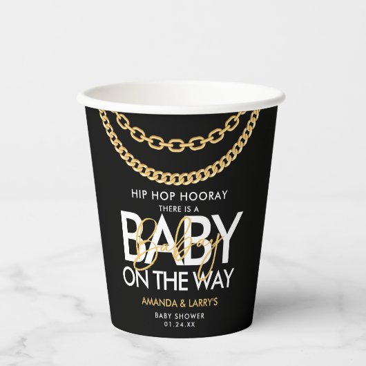 Hip Hop Gold Chain Baby shower Papieren Bekers (Voorkant)