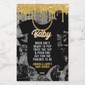 Hip Hop Gold Chain Baby shower Wijn Etiket (Enkel label)