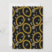 Hip Hop Gold Chain Microphone 80's 90's Birthday Kaart (Achterkant)