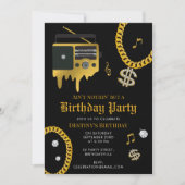 Hip Hop Gold Chain Radio 80's 90's Birthday Kaart (Voorkant)