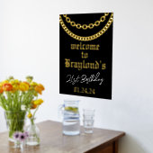 Hip Hop Gold Cuban Link Chain Folie Welkomstbord Afdrukken (Laag (Keuken))