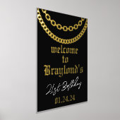 Hip Hop Gold Cuban Link Chain Folie Welkomstbord Afdrukken (Laagn)