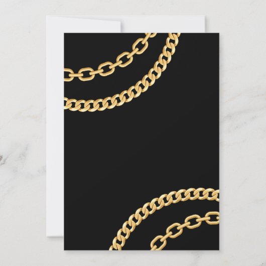 Hip Hop Gold Cuban Link Chain Uitnodiging voor ver (Achterkant)