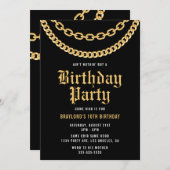 Hip Hop Gold Cuban Link Chain Uitnodiging voor ver (Voorkant / Achterkant)