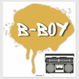 Hip Hop Gold Graffiti B-Boy Gender onthulling Sticker