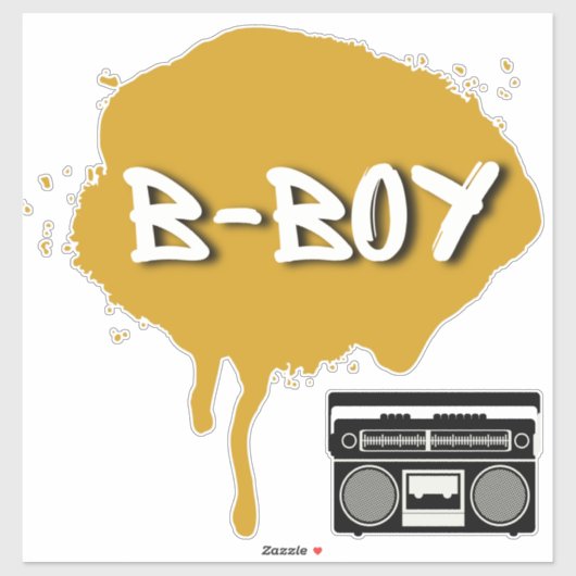 Hip Hop Gold Graffiti B-Boy Gender onthulling Sticker (Vel)