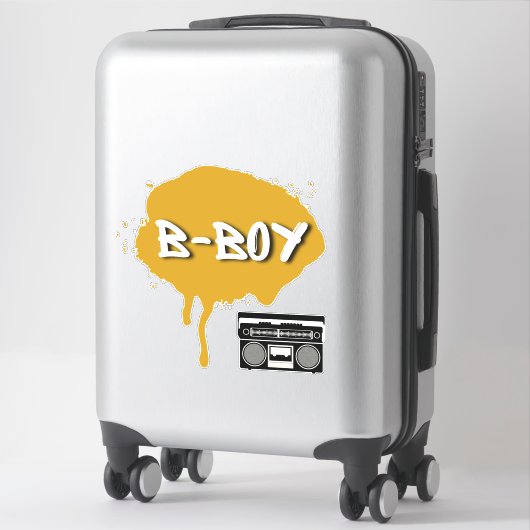 Hip Hop Gold Graffiti B-Boy Gender onthulling Sticker (Koffer)
