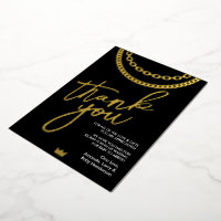 Hip Hop Gouden Ketting Baby Shower Bedankkaart
