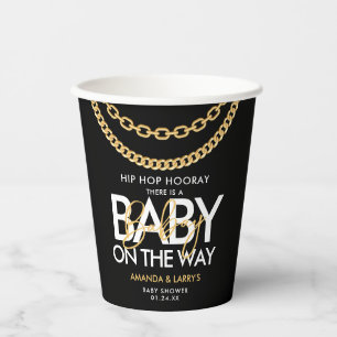 Hip Hop Gouden Ketting Baby Shower Papieren Bekers