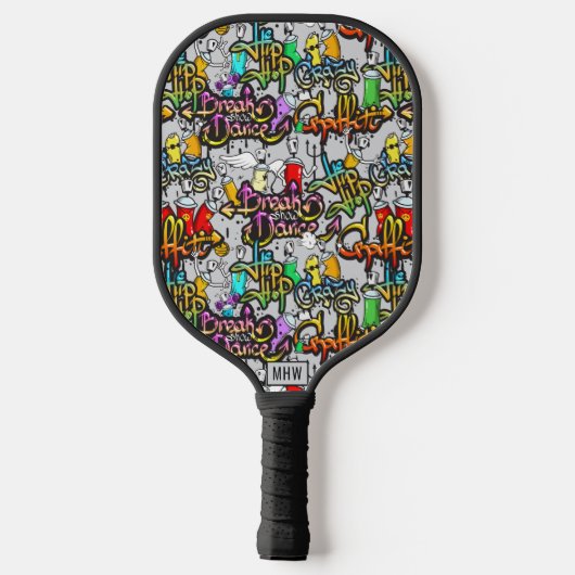 Hip Hop Graffiti aangepast monogram Pickleball Paddle (Achterkant)