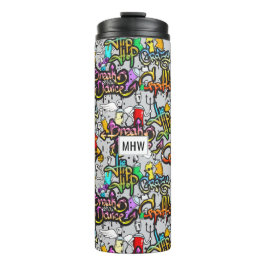 Hip Hop Graffiti aangepaste monogram tumbler Thermosbeker