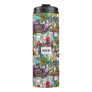 Hip Hop Graffiti aangepaste monogram tumbler Thermosbeker