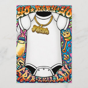 Hip Hop Graffiti Baby Shower Invitaties Kaart