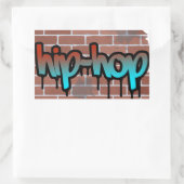 hip hop graffiti ontwerp rechthoekige sticker (Tas)