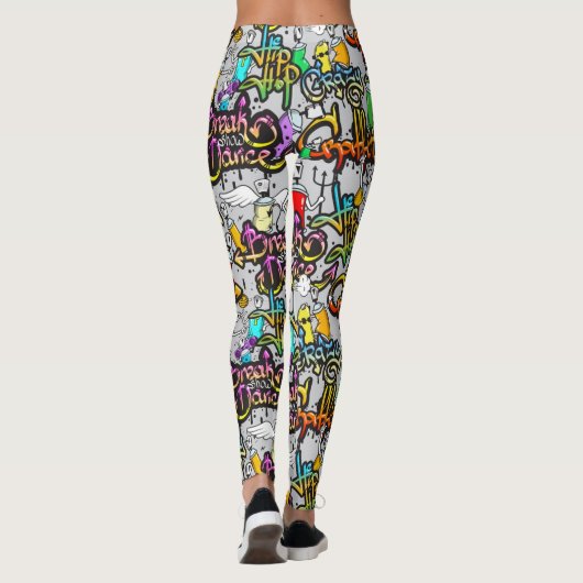 Hip Hop Graffiti Patroon Leggings (Achterkant)