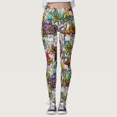 Hip Hop Graffiti Patroon Leggings (Voorkant)