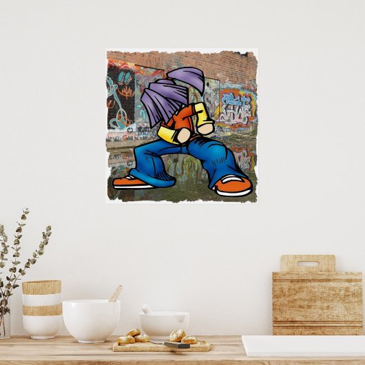 Hip Hop graffiti poster (Keuken)