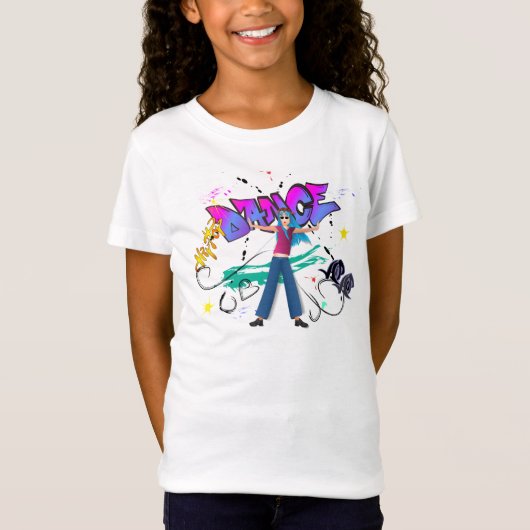 Hip Hop Grafitti Girl T-shirt (Voorkant)