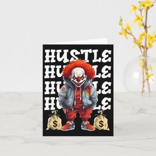 Hip Hop Griezelen Clown Hustle Geld Urbyn Streetwe Kaart (Gele Bloem)