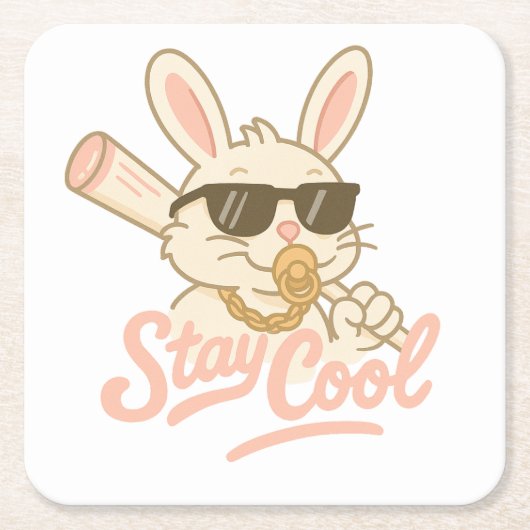  Hip Hop Hare Kartonnen Onderzetters (Voorkant)