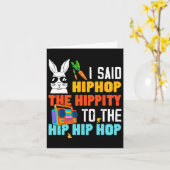 Hip Hop Hippity Funny Paashaas Jongens Meisjes Kin Kaart (Gele Bloem)