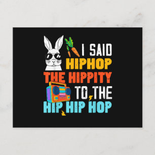 Hip Hop Hippity Grappige Paashaas Jongens Meisjes Informatiekaartje
