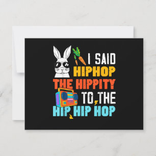 Hip Hop Hippity Grappige Paashaas Jongens Meisjes Kaart