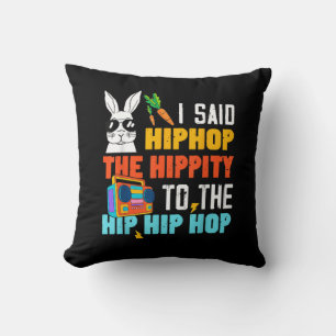Hip Hop Hippity Grappige Paashaas Jongens Meisjes Kussen