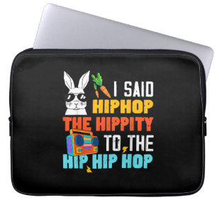 Hip Hop Hippity Grappige Paashaas Jongens Meisjes Laptop Sleeve