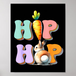 Hip Hop Hippity Grappige Paashaas Jongens Meisjes Poster