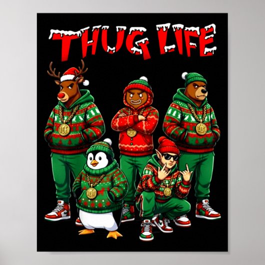 Hip Hop Holiday Crew - Ugly Christmas Sweater Rap Poster (Voorkant)