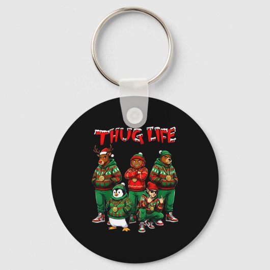 Hip Hop Holiday Crew - Ugly Christmas Sweater Rap Sleutelhanger (Voorkant)