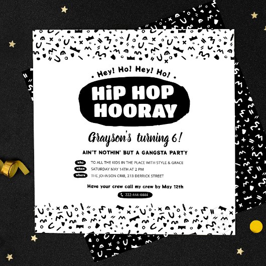 Hip Hop Hooray Birthday, 90 jaar oude school Rap L Kaart