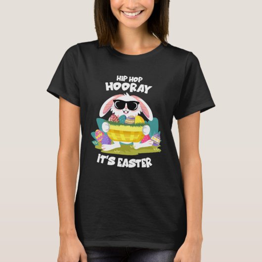 Hip Hop Hooray Easter Bunny Egg Hunt Happy Spring  T-shirt (Voorkant)