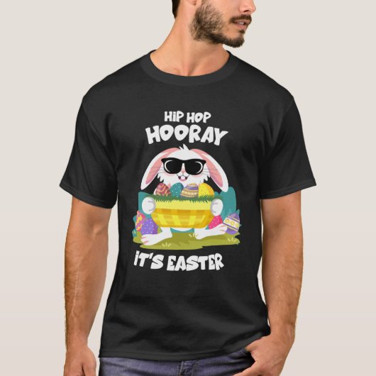 Hip Hop Hooray Easter Bunny Egg Hunt Happy Spring  T-shirt (Voorkant)