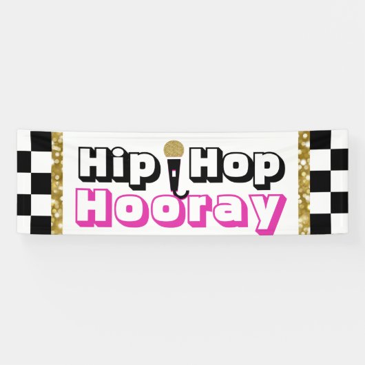 Hip Hop Hooray {Girl} Baby shower Banner (Horizontaal)