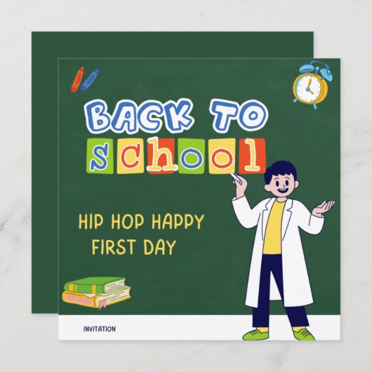 Hip Hop Hooray Happy First Day  Kaart (Voorkant / Achterkant)