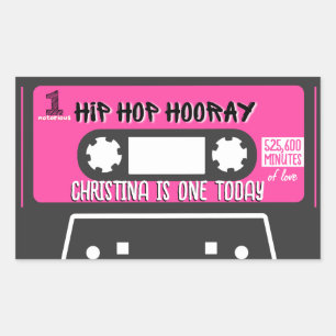 Hip Hop Hooray Notorious ONE 1st Birthday Mixtape Rechthoekige Sticker