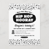 Hip Hop Hooray Verjaardag, 90s Ouderwetse Rap-teks Uitnodiging Briefkaart (Voorkant)