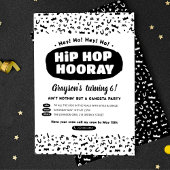 Hip Hop Hooray Verjaardag, 90s Ouderwetse Rap-teks Uitnodiging Briefkaart
