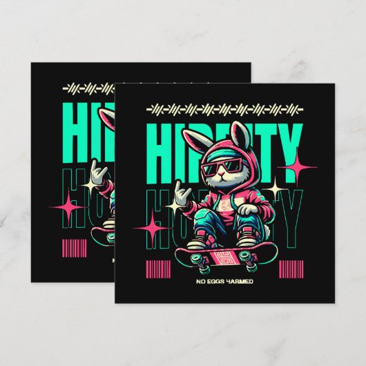 Hip-Hop Hoppity - Skater Bunny Pasen (Voorkant / Achterkant)