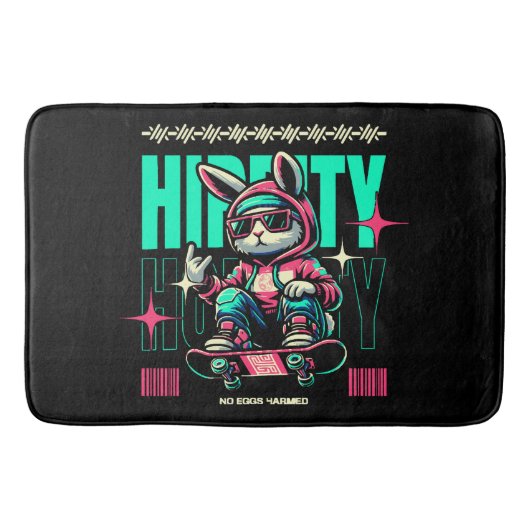 Hip-Hop Hoppity - Skater Bunny Pasen Badmat (Voorkant)