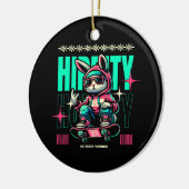 Hip-Hop Hoppity - Skater Bunny Pasen Keramisch Ornament (Links)