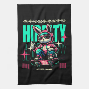 Hip-Hop Hoppity - Skater Bunny Pasen Theedoek