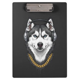 Hip-Hop Husky – Cool Streetwear Dog Klembord