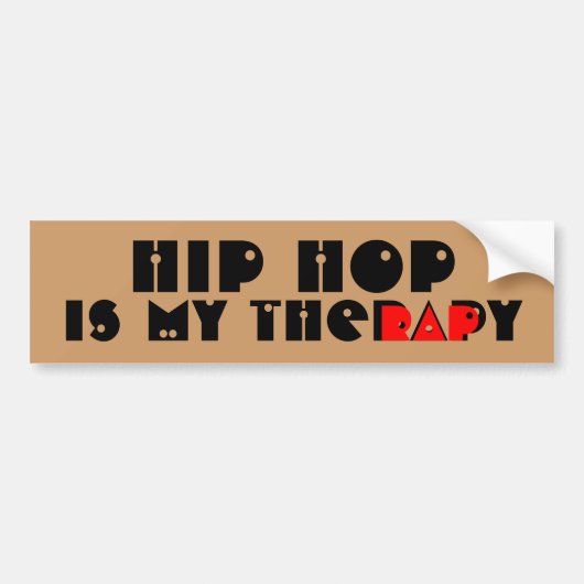 Hip Hop is mijn theRAPy Bumpersticker (Voorkant)
