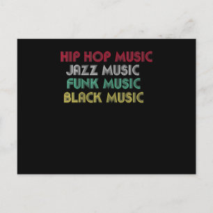 Hip Hop Jazz Funk Black Music - Musical Creative Briefkaart