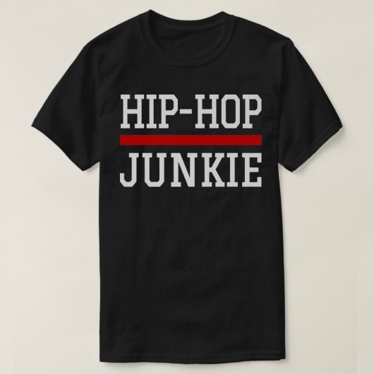 Hip Hop Junkie DJ MC Bboy Graffiti Golden Era Rap T-shirt (Design voorkant)