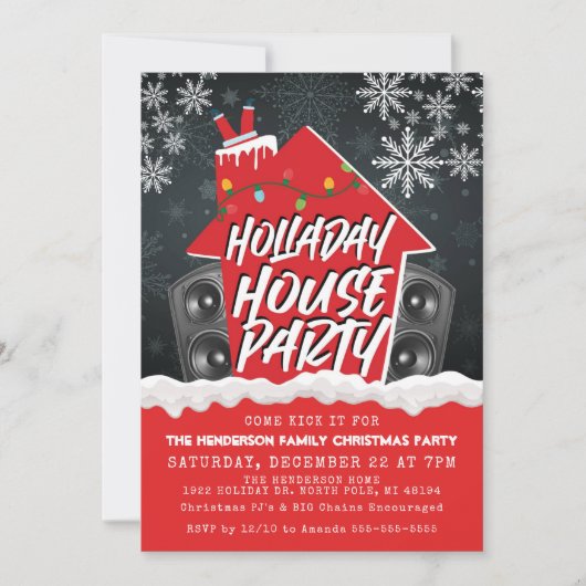 Hip Hop Kerst Huisfeest Kerstmis Kaart (Voorkant)